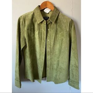 Vintage Sage Green Suede Jacket